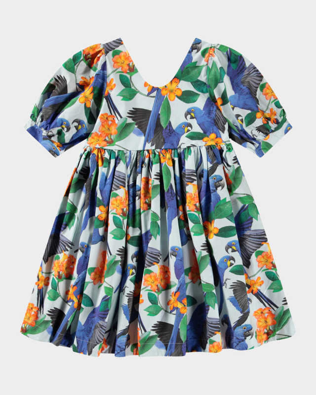 Girl's Camilo Tropical-Print Dress, Size 3T
